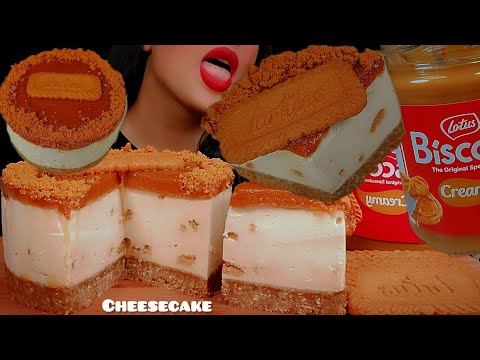 asmr Biscoff cheesecake whit milk 👅🎂|먹방 비스코프 치즈케이크|eating sounds😋 notalking 🐾