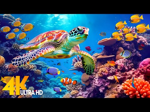 Under Red Sea 4K - Beautiful Coral Reef Fish in Aquarium, Sea Animals for Relaxation - 4K Video #1