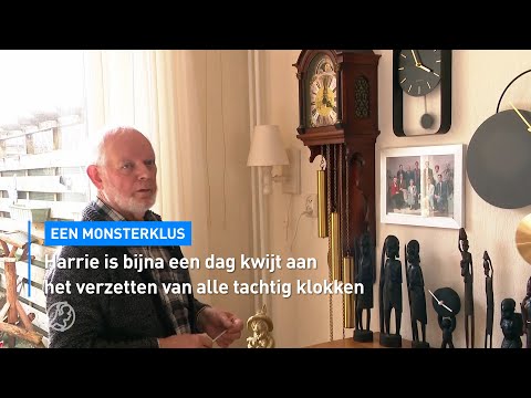 Klokkenverzamelaar Harrie (79) wacht monsterklus met ingaan zomertijd | Hart van Nederland