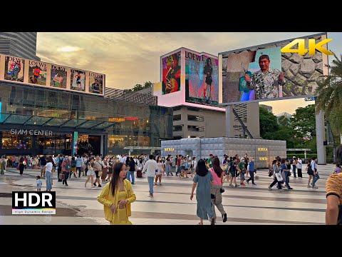 Walking from Asoke to Siam Square - Bangkok Downtown 2023 [4K HDR]