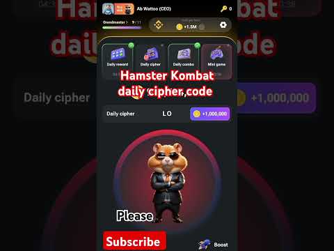 Hamster Kombat todays cipher code Hamster Kombat daily cipher code #hamsterkombat #ciphercodes