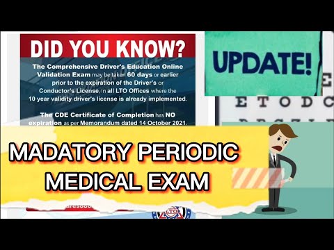 LTO MANDATORY PERIODIC MEDICAL EXAM AND COMPREHENSIVE DRIVER EDUCATION CERTIFICATE Update