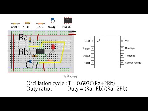 Try LED flashing with a transmitter circuit using timer IC "NE555”