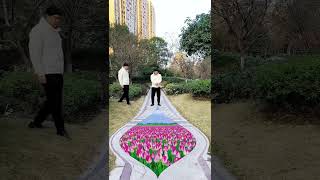 What a beautiful sea of ​​flowers. Wealth and good luck come. Land plotting. Special effects. Funny