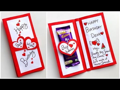 DIY Birthday card ideas 2024 / Beautiful handmade Birthday greeting card / Chocolate Birthday gift