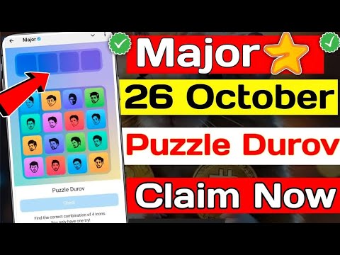 26 October Major puzzle durov Solved Today ｜ Major Daily combo card 26 October