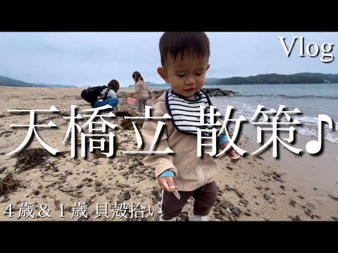 子連れ【天橋立Vlog】4歳&1歳　散策＆貝殻拾い♪