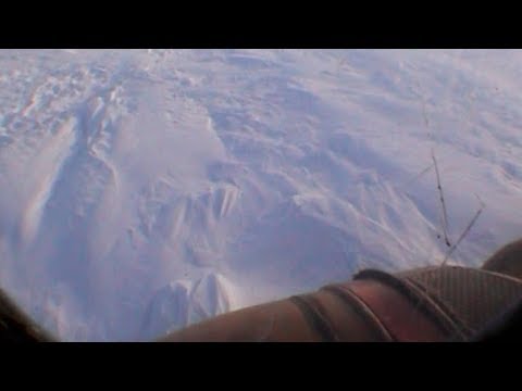 Helicopter landing at the departure point - Geographic North Pole 2002 expedition