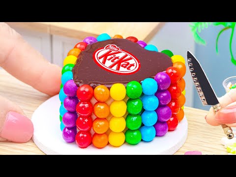 Miniature Cake Decorating ideas with Chocolate | How to Miniature Rainbow Chocolate Heart Cake