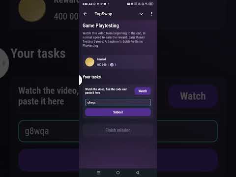 TapSwap Game Playtesting  vvideo code #tapswap #financialmarket #foryou #tapcoin #tapswapcode #meme