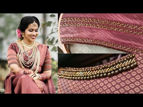 Bridal blouse making at home | Aari wok with normal needle #aariwork #bridalblouse #blousedesigning