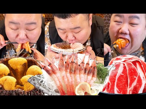 [Big Stomach King Challenge] Challenge to eat 598 yuan's daily self-help! 100 sweet shrimp meat Q p