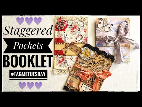 Junk Journal Ephemera - Staggered Pockets Booklet #tagtuesday