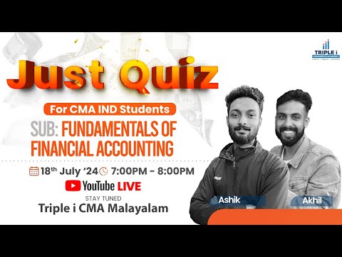 Just Quiz | CAT Level | Fundamentals of Financial Accounting | Akhil & Ashik | Triple i