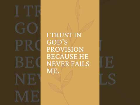 Trusting in God's Provisions #christiancontent