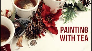 PAINTING WITH TEA | A Festive Speedpaint! + Coloring Page!