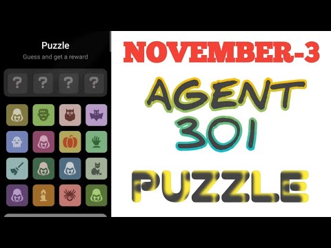 November 3 Agent 301 Puzzle Today Airdrop Daily combo today #agent301