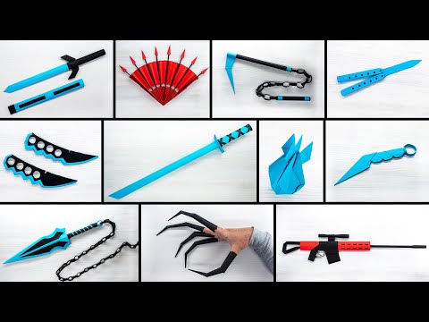 EASY ORIGAMI - How to Fold Paper into Samurai Swords, Knives & Stars