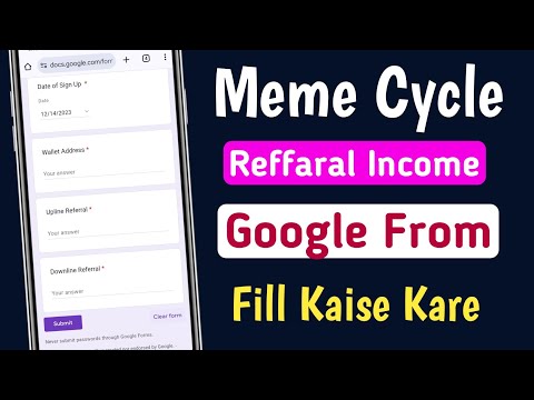 Meme Cycle Refferal income Missing Fill This Form ! meme cycle google form  kaise bhare