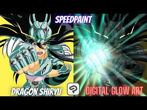 Dragon Shiryu -Saint Seiya - Disegno in digitale/Digital Glow Art