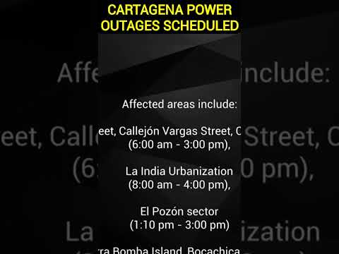 Scheduled Power Outages in Cartagena - December 3, 2024