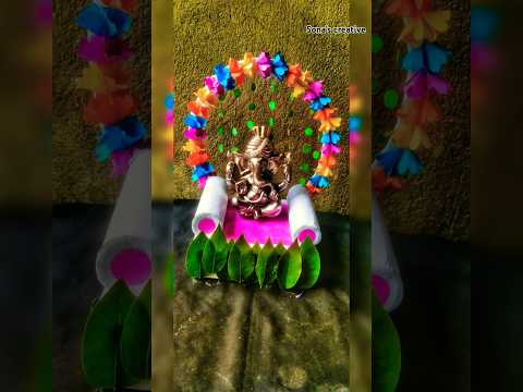 easy and beautiful ganpati decorate idea💡, making with paper Card board #diy #ganeshchaturthi #viral