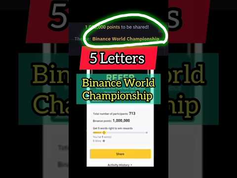 Binance 5 letters Word of the day Binance World Championship|5 letters Binance world championship #5