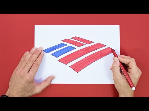 How to draw Bank of America logo