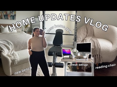 HOME UPDATES VLOG: New furniture pieces, aesthetic desk makeover + huge home gym makeover!