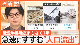 能登半島地震まもなく1年、住民が感じる課題「人口流出」「インフラの復旧」「宅地や住まいの整備」【Nスタ解説】｜TBS NEWS DIG