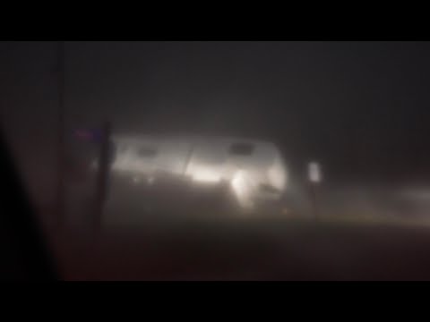 Hurricane BERYL Flips Camper in Surfside Beach, Texas! - Storm Surge Pouring in 7/8/2024