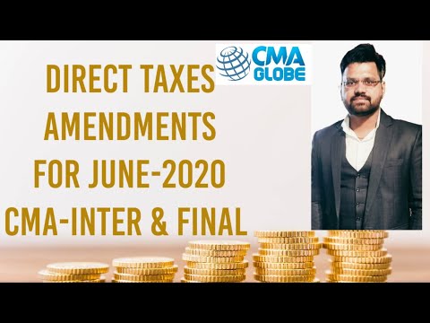 CMA Inter & Final's Direct Taxes Amendment Class-1 ||  CMA Saurabh Yadav