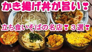 東京のかき揚げ丼が旨い『立ち食いそばの名店』人気の３店！①やしま②玉川③嵯峨谷