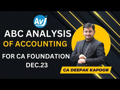 CA Foundation Accounting | ABC analysis by CA Deepak Kapoor