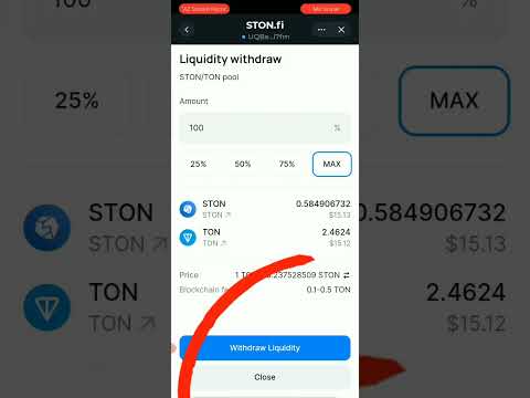 Guide on how to remove liquidity from pool on STONfi a dex on Ton Blockchain.