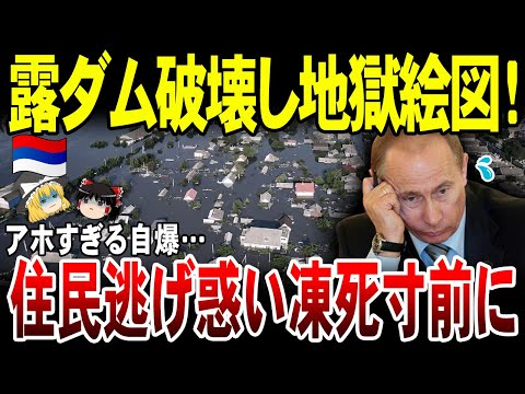 【ゆっくり解説】露ダム破壊で自滅！住民は逃げ惑い凍死寸前でブチギレ。