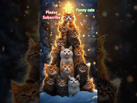 Funny cats #ytshorts #christmastree  #trendingshorts #usavlog #indiafeed #cat #ai #animal #catlover