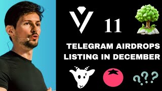 TELEGRAM AIRDROPS LISTING IN DECEMBER | BEST CRYPTO AIRDROP