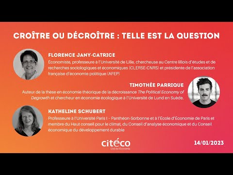 Conférence "Croître ou décroître, telle est la question" - 14/01/2023