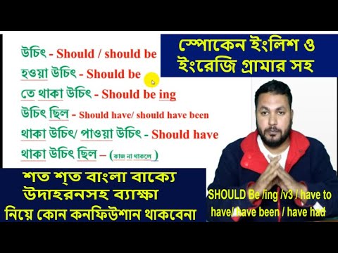 Should নিয়ে (Master Class 1)l English Grammar & Spoken English এর সকল Use এবং উদাহরণ সহ কনফিউশান দূর