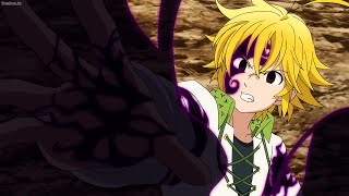 七つの大罪 | メリオダスはガランに殺されないように悪魔の力を使わなければならなかった, Meliodas uses his demon's power to counter Galand