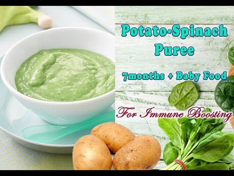 7months + Baby Food || Potato Spinach Puree - An Immune Boosting Recipe