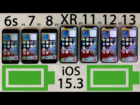 iPhone 13 vs 12 vs 11 vs XR vs 8 vs 7 vs 6s BATTERY Test on iOS 15.3