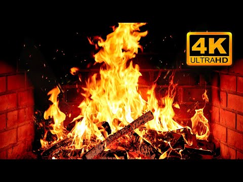 🔥 Cozy Fireplace 4K (12 HOURS). Fireplace with Crackling Fire Sounds. Fireplace Ambience