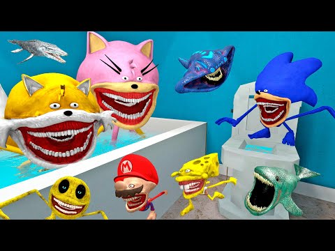 TOILET SONIC TAPES CHAOS FAMILY SEA MONSTERS EL GRANO MAJA & THE BLOOP SPARTAN KICKING in Gmod !