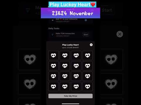 【Heart ❤️Airdrop】23&24 November | Play Luckey Heart | Daily Combo #heart #combo #airdrop #telegram