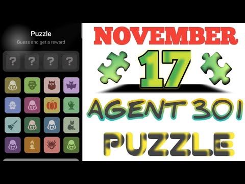 November 17-18 Agent 301 Puzzle Today combo #agent301