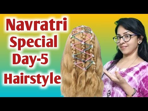 How To Creat Hairstyle for Navratri day-5 #Navratri hairstyle Look by db patel❤️💫