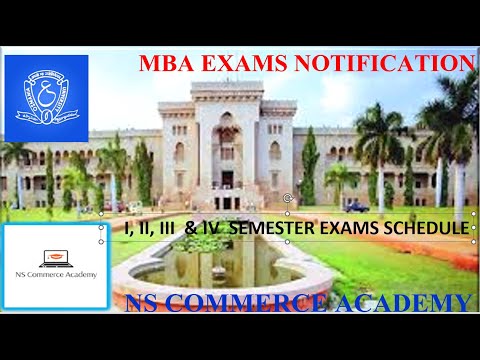 MBA EXAMS SCHEDULE - MBA - ALL SEMESTER - O.U