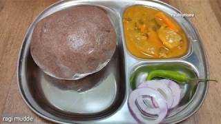 Raagi mudde recipe in telugu/finger millet ball/రాగి ముద్ద